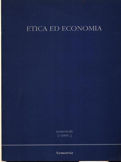   Etica ed economia I/1999/2 - copertina