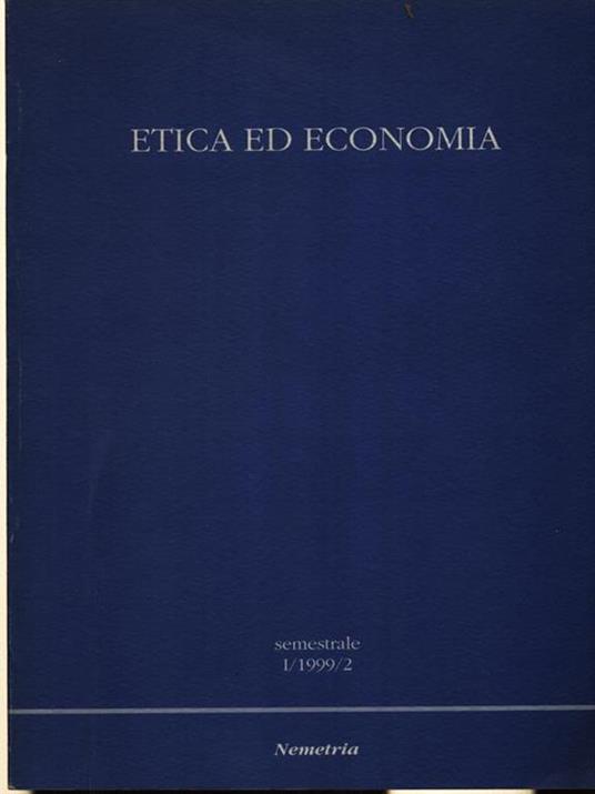   Etica ed economia I/1999/2 - copertina