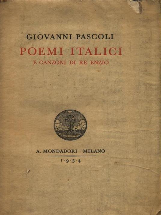   Poemi italici e canzoni di Re Enzio - Giovanni Pascoli - copertina