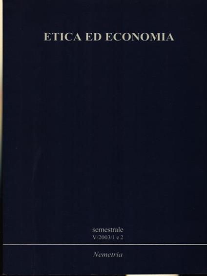 Etica ed economia V/2003/1 e 2 - copertina