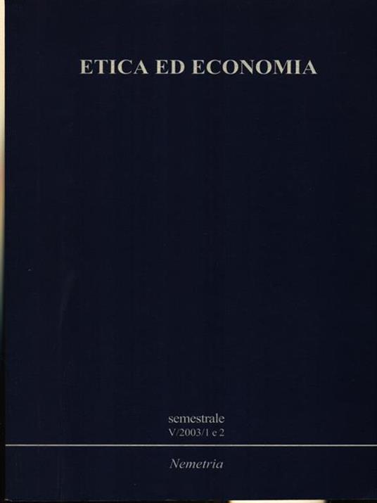 Etica ed economia V/2003/1 e 2 - copertina
