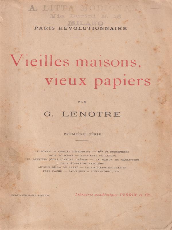   Vieilles maisons vieux papiers