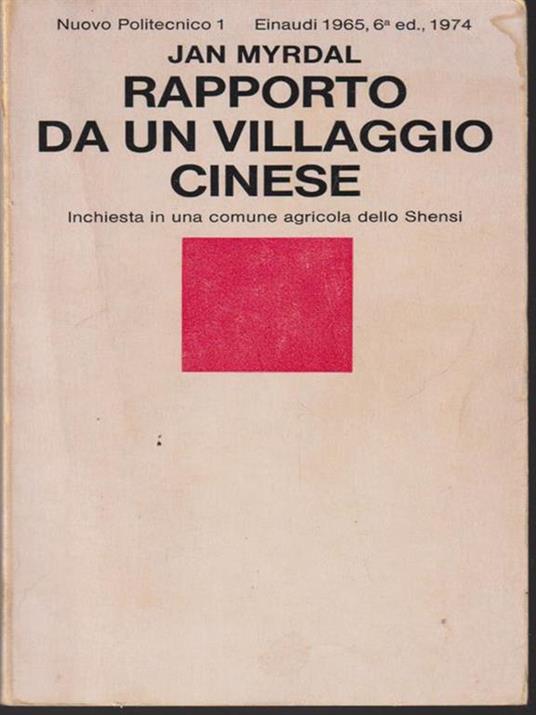 Rapporto di un villaggio cinese - Jan Myrdal - copertina