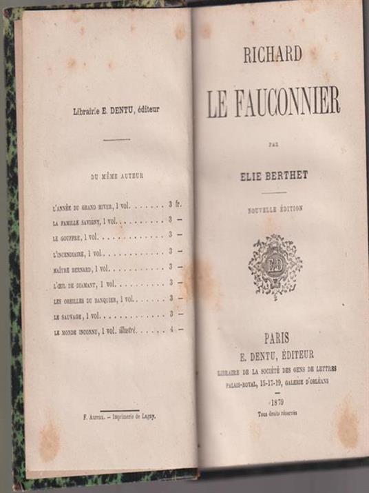   Richard Le Fauconnier - Elie Berthet - copertina