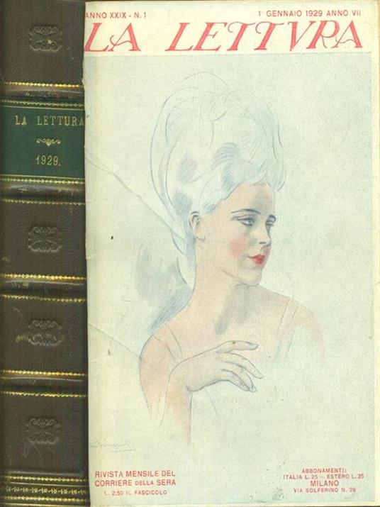 La  Lettura Annata completa 1929 12 vv - copertina