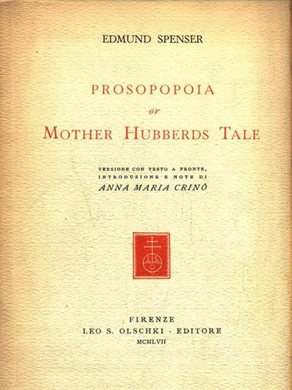 Prosopopoia or Mother Hubberds Tale - Edmund Spenser - copertina