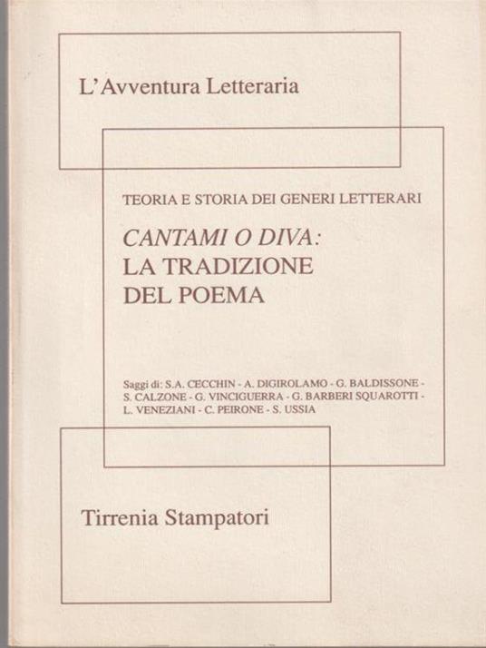 Cantami o Diva: La tradizione del poema - copertina