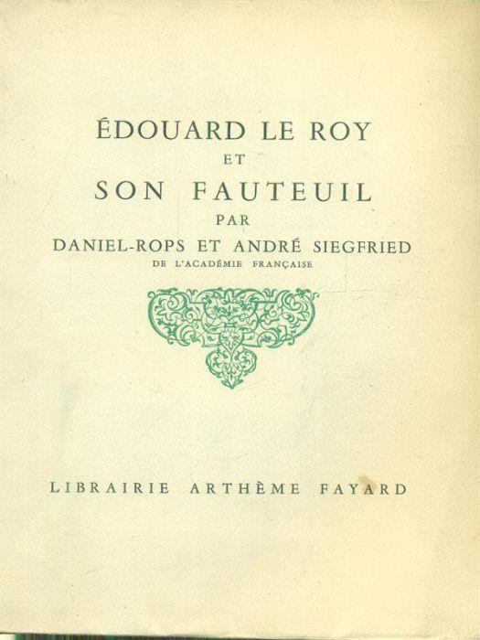 Edouard Le Roy et son fauteil - Daniel-Rops - copertina