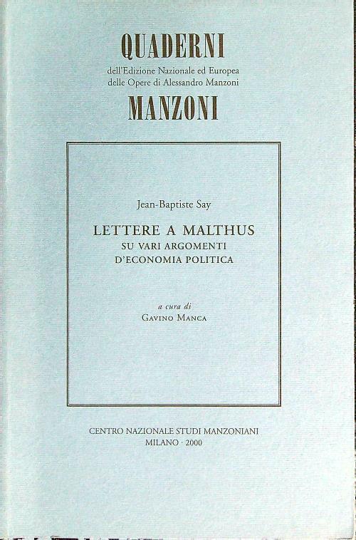 Lettere a Malthus