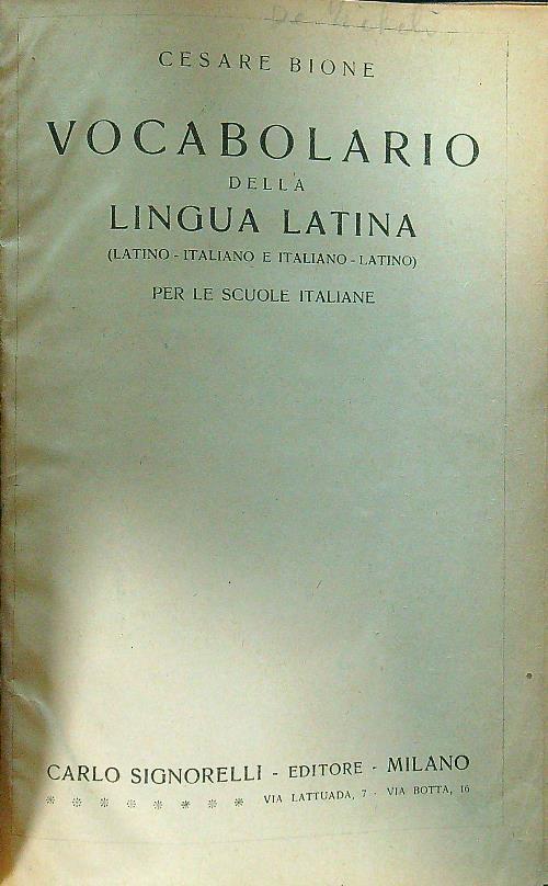 Vocabolario della lingua latina