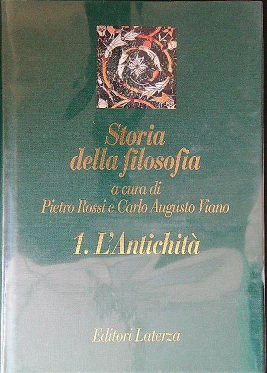 Storia della filosofia 1. L'Antichità - Pietro Rossi - copertina