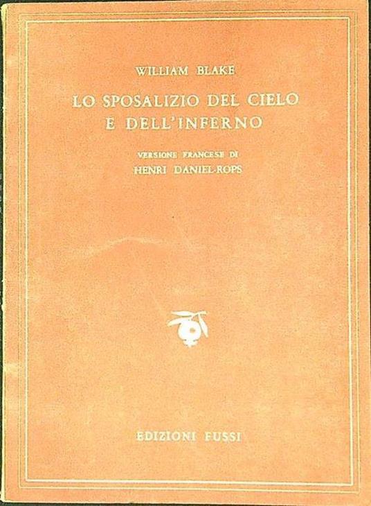 Lo sposalizio del cielo e dell'inferno - William Blake - copertina