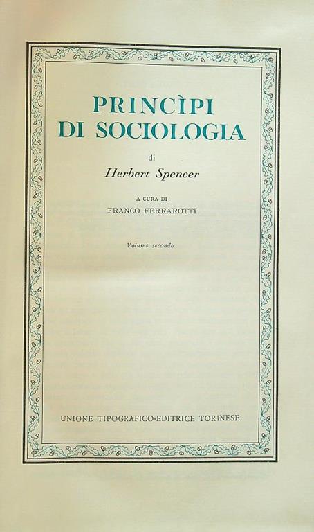 Principi di Sociologia. Volume 2 - Herbert Spencer - copertina