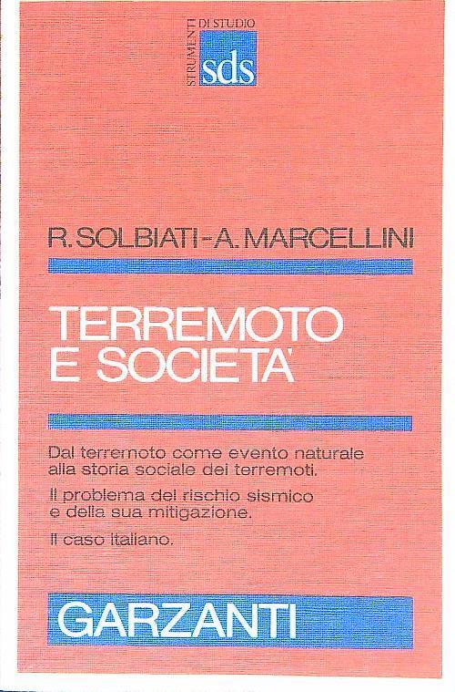 Terremoto e società - R. Solbiati - copertina