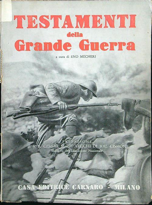 Testamenti della grande guerra - Eno Mecheri - copertina