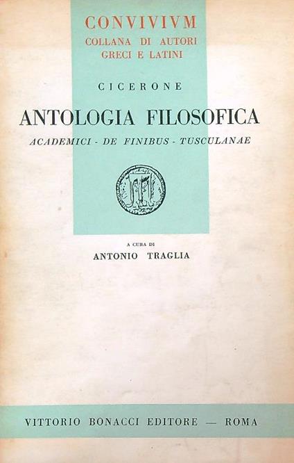 Antologia filosofica - Cicerone - copertina