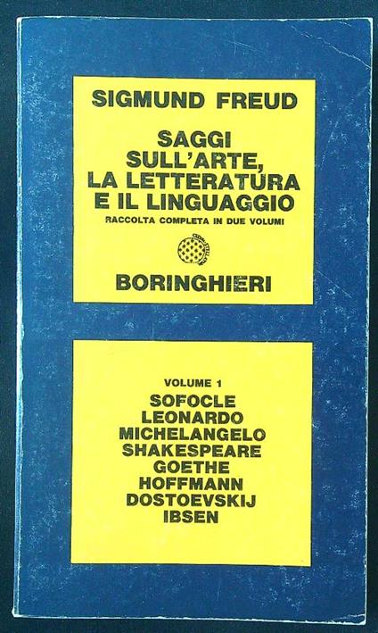 Saggi sull'arte, la letteratura e il linguaggio vol. 1 - S. Freud - copertina