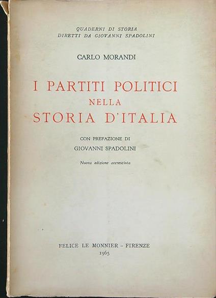I partiti politici nella storia d'Italia - Carlo Morandi - copertina