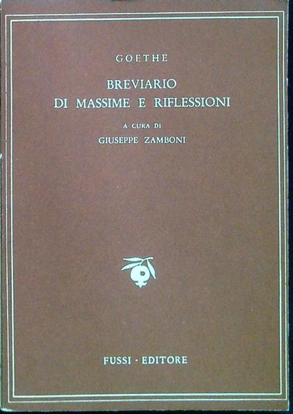 Breviario di massime e riflessioni - Johann Wolfgang Goethe - copertina