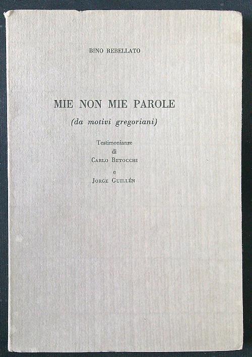 Mie non mie parole (da motivi gregoriani)