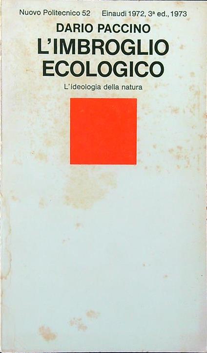 L' imbroglio ecologico  - Dario Paccino - copertina