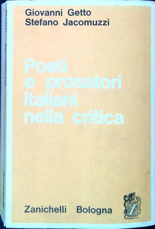 Poeti e prosatori italiani nella critica - Giovanni Getto - copertina