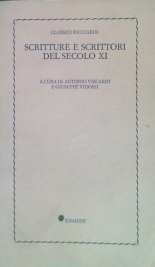 Scritture e scrittori del secolo XII - Antonio Viscardi - copertina
