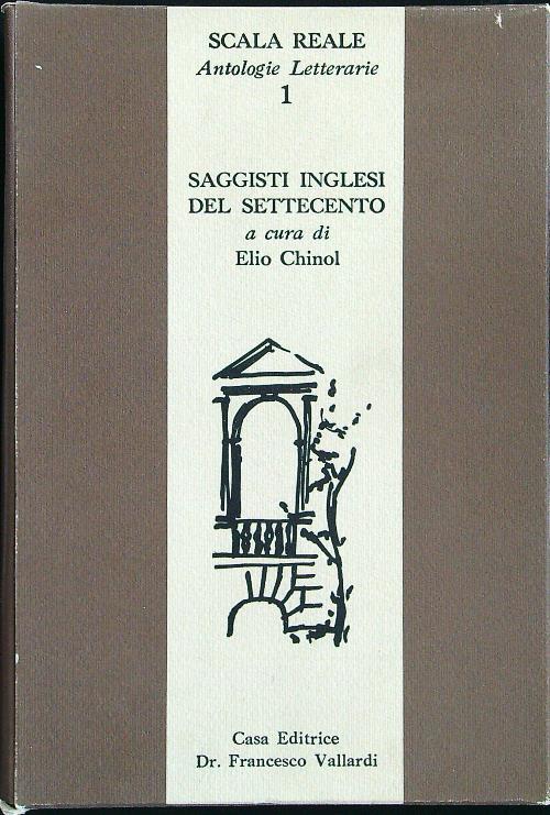 Saggisti inglesi del settecento - Elio Chinol - copertina
