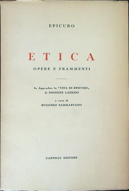 Etica Opere e frammenti - Epicuro - copertina