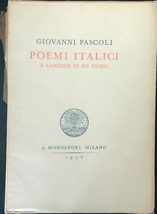 Poemi italici e canzoni di Re Enzio - Giovanni Pascoli - copertina