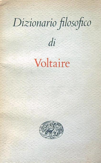 Dizionario filosofico - Voltaire - copertina