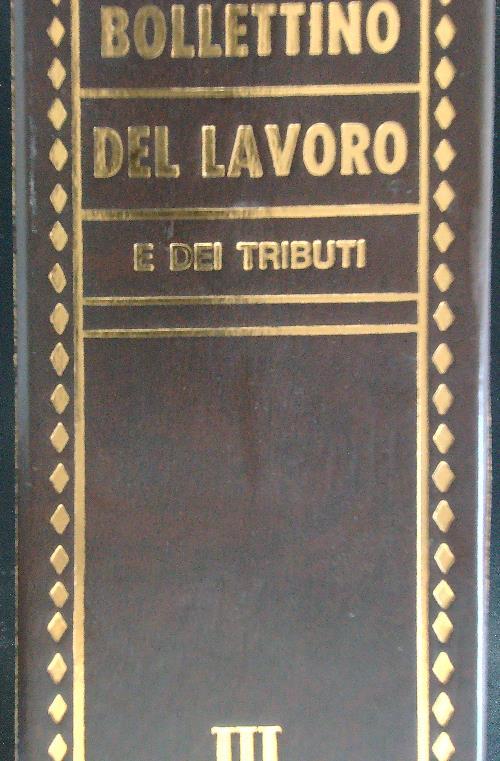 Bollettino del lavoro e dei tributi III 1988 10 vv - copertina