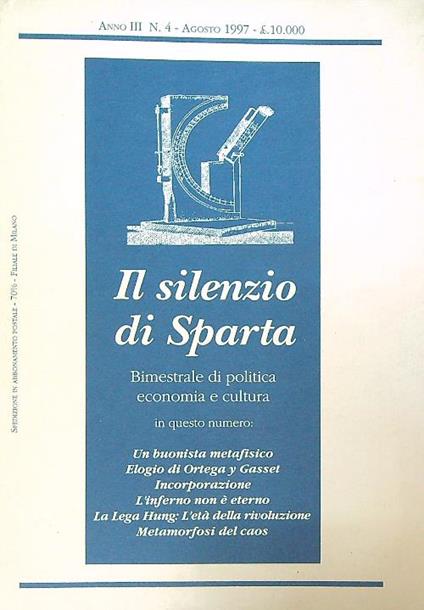 Il silenzio di Sparta / agosto 1997 - copertina