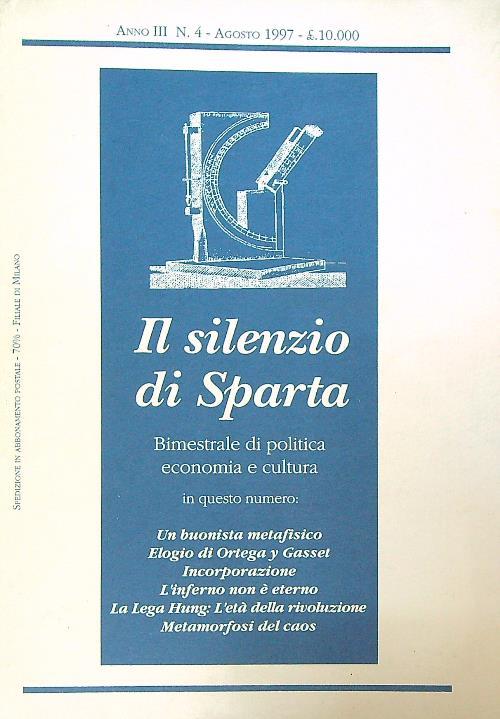 Il silenzio di Sparta / agosto 1997 - copertina