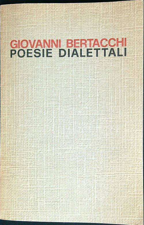 Poesie dialettali - Giovanni bertacchi - copertina