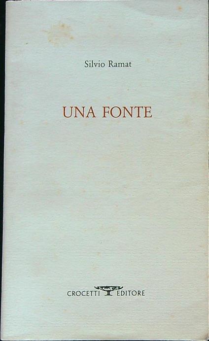 Una fonte - Silvio ramat - copertina
