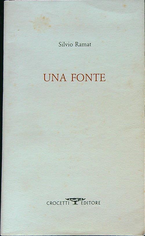 Una fonte - Silvio ramat - copertina