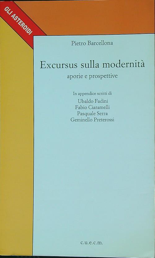 Excursus sulla modernità. Aporie e prospettive - Pietro Barcellona - copertina