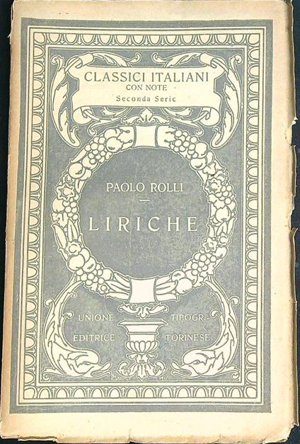 Liriche - Paolo Rolli - copertina