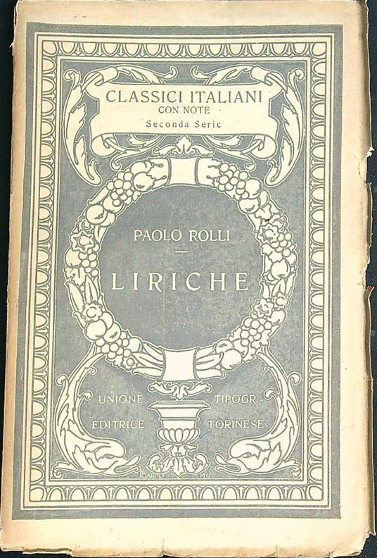 Liriche - Paolo Rolli - copertina