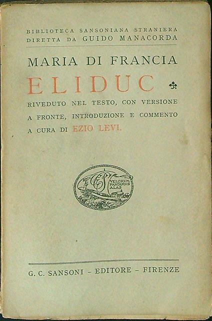 Eliduc - Maria Di Francia - copertina