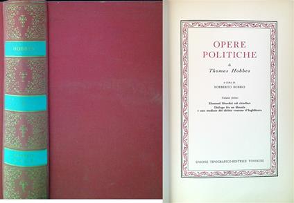 Opere politiche. Volume primo - Thomas Hobbes - copertina