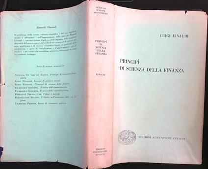 Principi di Scienza della Finanza - Luigi Einaudi - copertina
