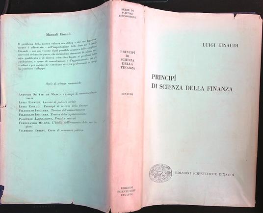 Principi di Scienza della Finanza - Luigi Einaudi - copertina