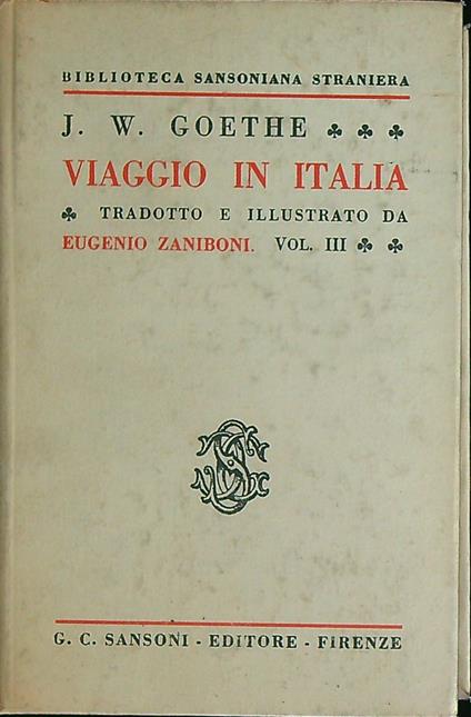 viaggio in italia vol 3 - Goethe - copertina