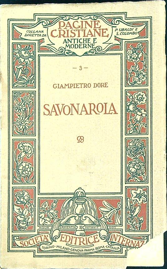 Savonarola - Giampietro Dore - copertina