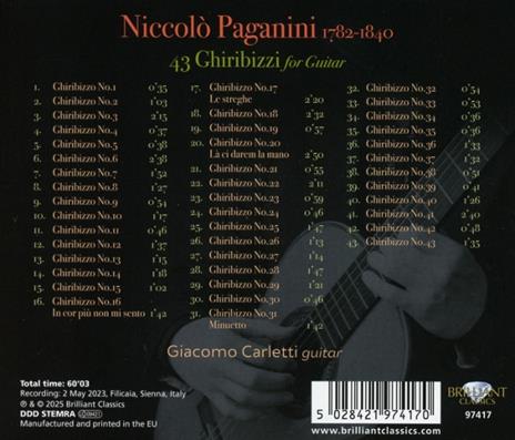 43 Ghiribizzi For Guitar - CD Audio di Niccolò Paganini - 2