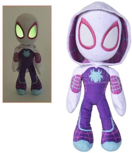 Marvel Peluche Figura Glow In The Dark Eyes Ghost Spider 25 Cm Simba