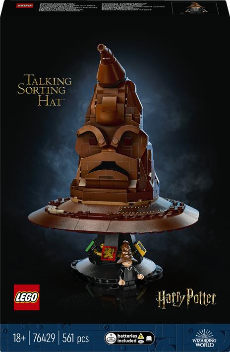 LEGO Harry Potter (76429). Cappello Parlante di Hogwarts con Stemma delle Case e 31 Suoni