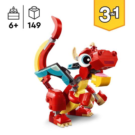 LEGO Creator (31145). 3in1 Drago Rosso - 3